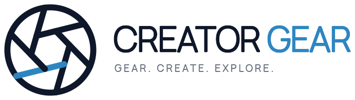 Creator Gear logo: aperture mark with the Creator Gear wordmark and the tagline Gear. Create. Explore.